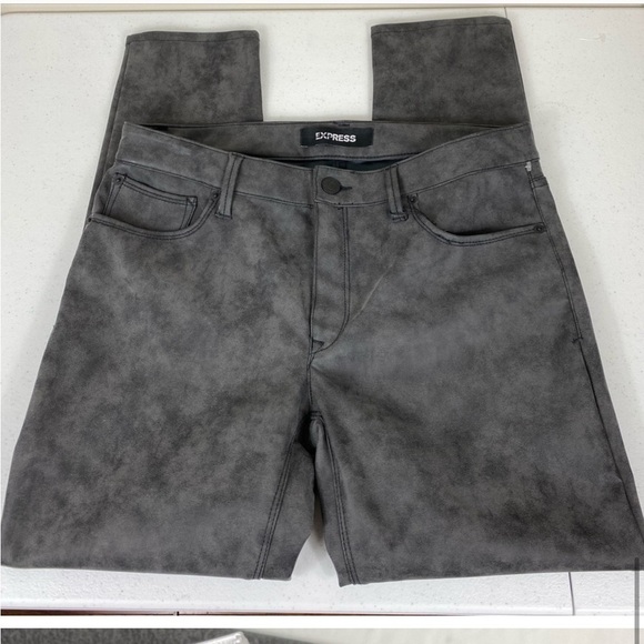 Express NWT Mid Rise Faux Suede Leather Ankle Legging Skinny Pant - Picture 4 of 6